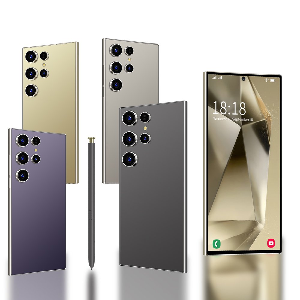 Global Version S24 Ultra 7.2 Inch 5G Cell Phone with Touchscreen Pen Android 12 Face Fingerprint Unlock